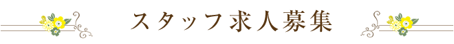 スタッフ求人募集